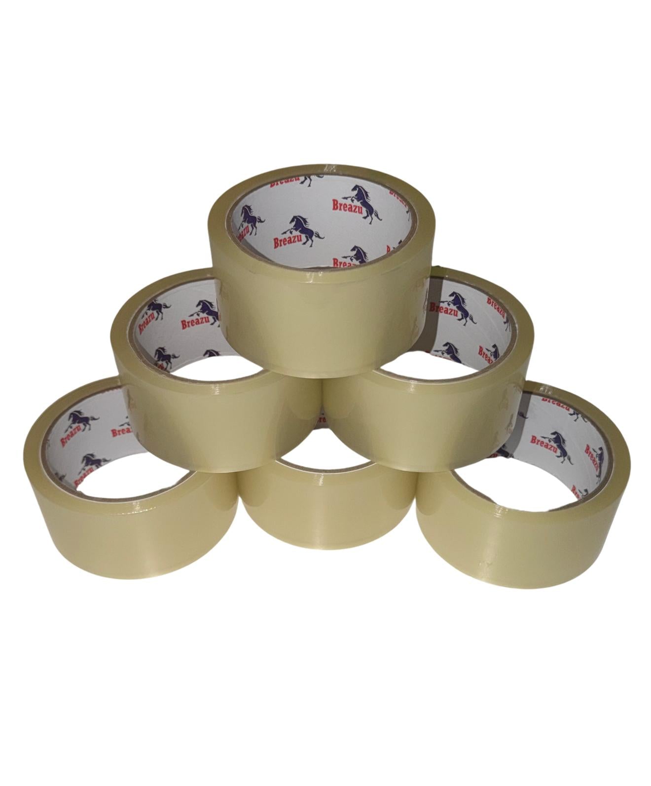 Bandă adezivă transparentă 48mm x 60m –6 role set, lipire puternică pentru colete