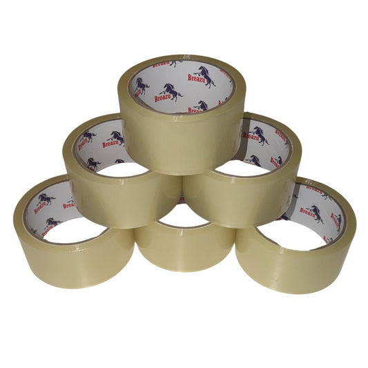 Bandă adezivă transparentă 48mm x 60m –6 role set, lipire puternică pentru colete