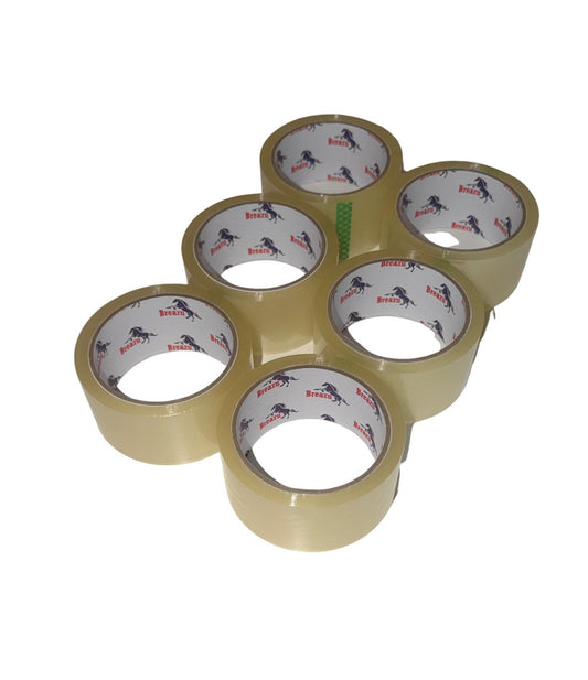 Bandă adezivă transparentă 48mm x 60m –6 role set, lipire puternică pentru colete